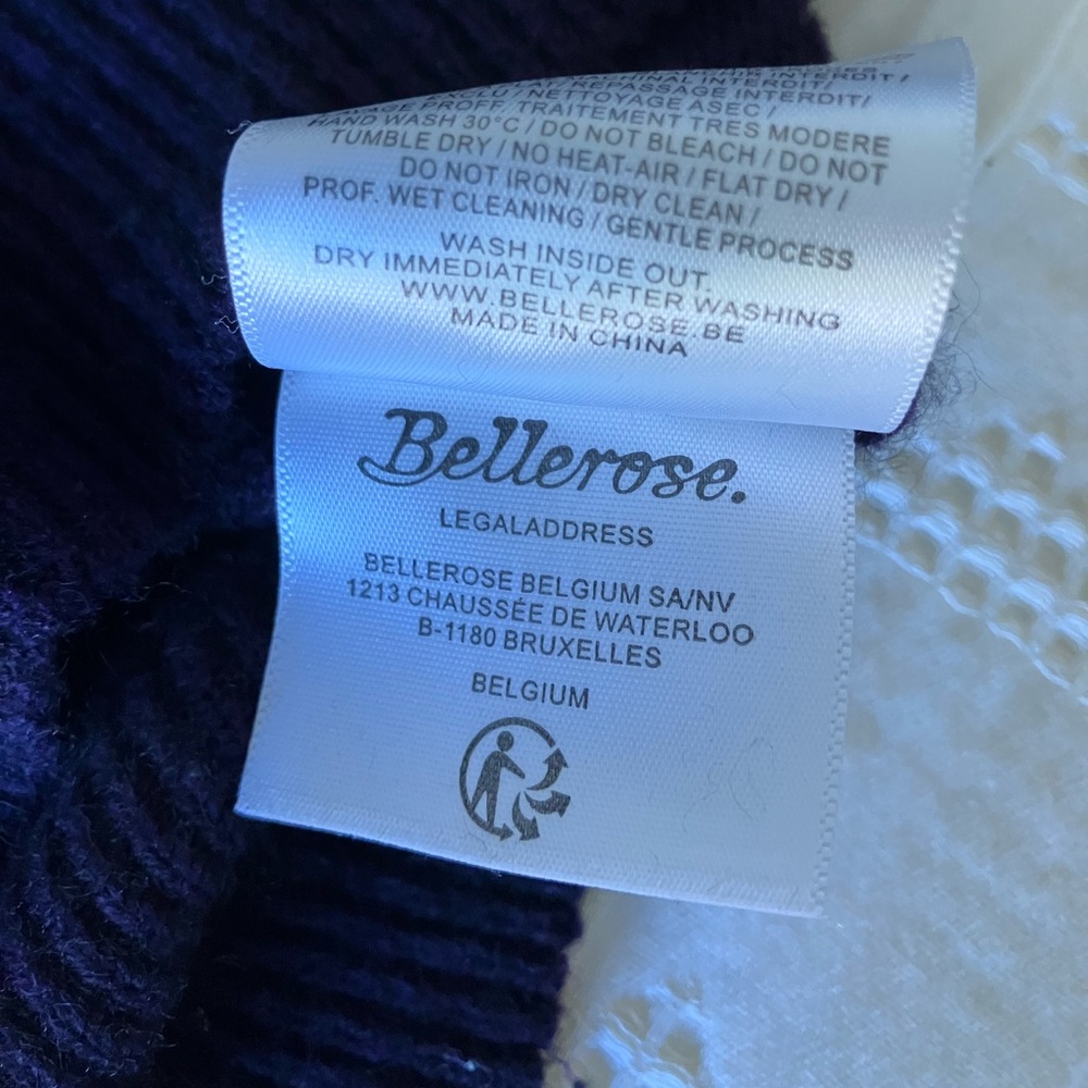 BELLEROSE Purple Boatneck Dolman Sleeve Light Weight Sweater Size 1 - Picture 10 of 10